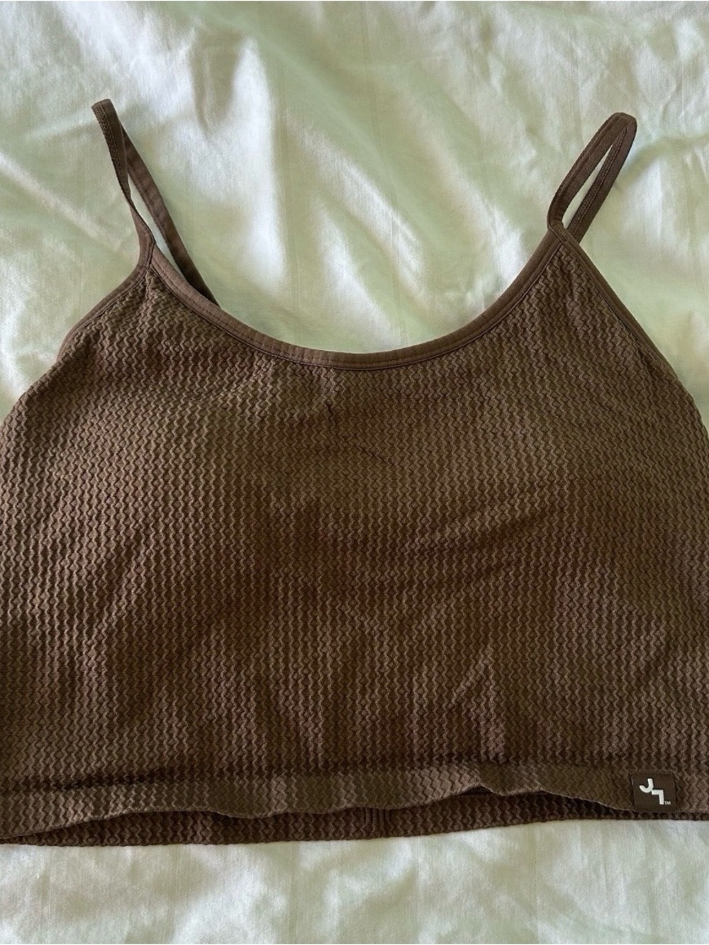 Women's Seamless Textured Cropped Support Tank Top JoyLab Brown Large